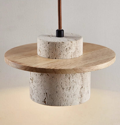 Elysian Stone Pendant | Handcrafted Travertine Light