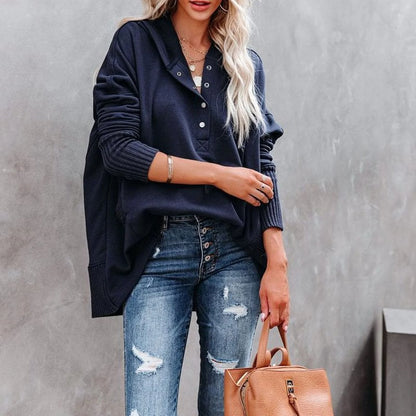 Paige | Women’s Casual Henley Hoodie with Relaxed Fit