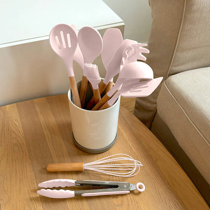 Silicone Cooking Utensils | Wooden Style Handles