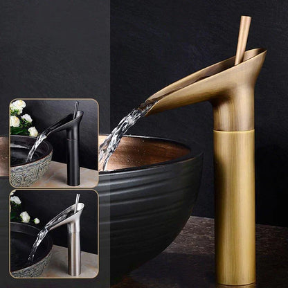 CascadeVintage Faucet | Timeless Charm in Antique Brass with a Gentle Waterfall Flow