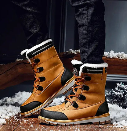 James | Men’s Fur-Lined Mid-Calf Boots with Lace-Up and Zipper
