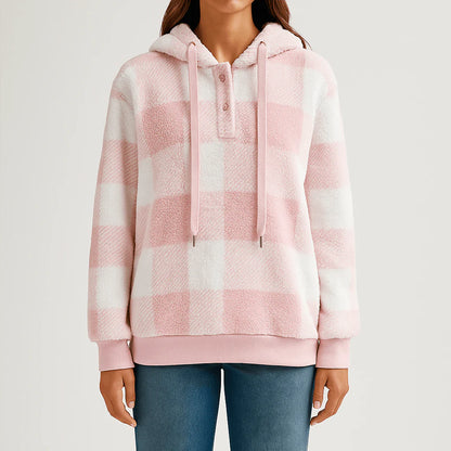 Lorelai | Women’s Cozy Knit Plaid Pullover Hoodie