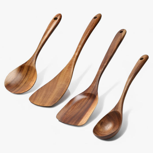 7-Piece Kitchen Utensil Set | Handmade Teak Wood Cooking Tools