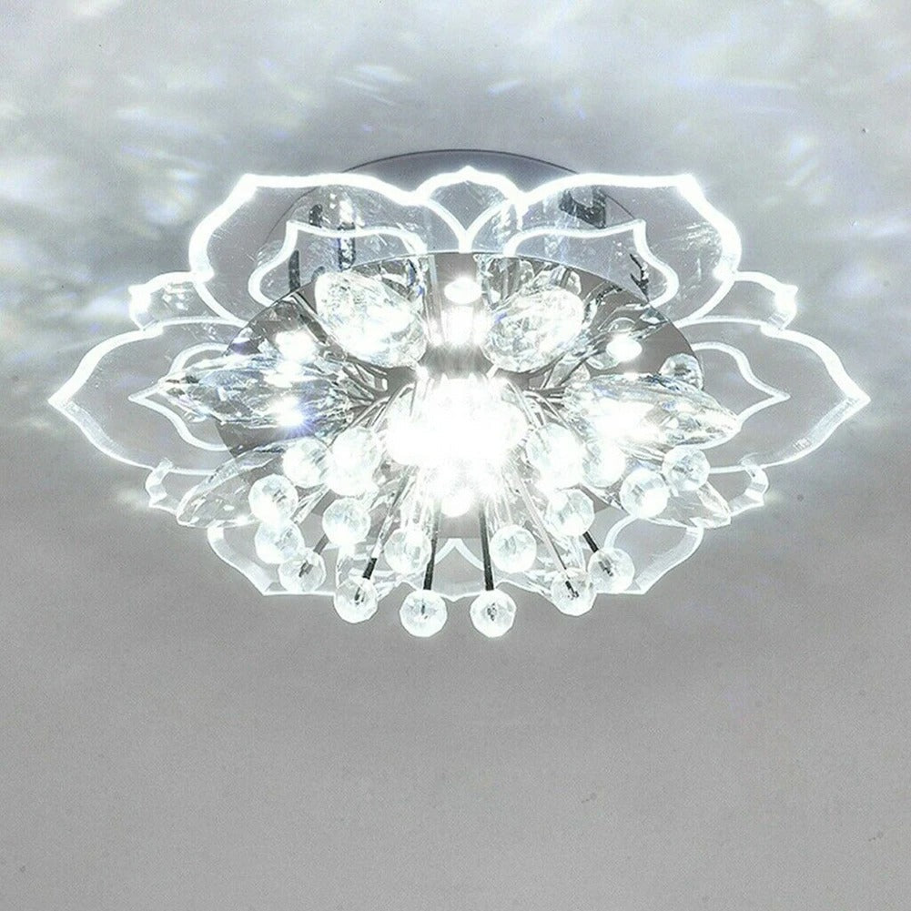 LumiFleur | Sculpted Crystal Flower Ceiling Lamp