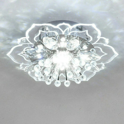 LumiFleur | Sculpted Crystal Flower Ceiling Lamp