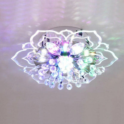 LumiFleur | Sculpted Crystal Flower Ceiling Lamp