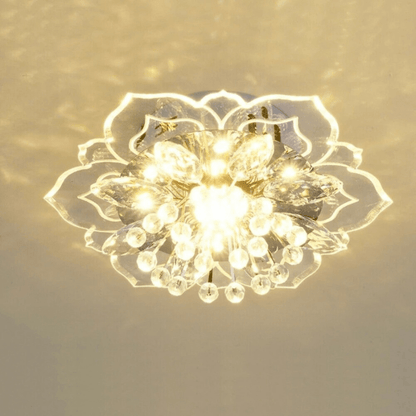 LumiFleur | Sculpted Crystal Flower Ceiling Lamp