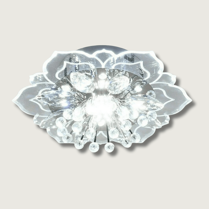 LumiFleur | Sculpted Crystal Flower Ceiling Lamp