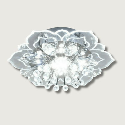 LumiFleur | Sculpted Crystal Flower Ceiling Lamp