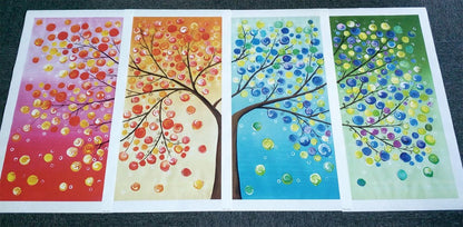 VitaVerde Wall Art | Tree of Life Canvas Depicting the Four Seasons in Vibrant Detail