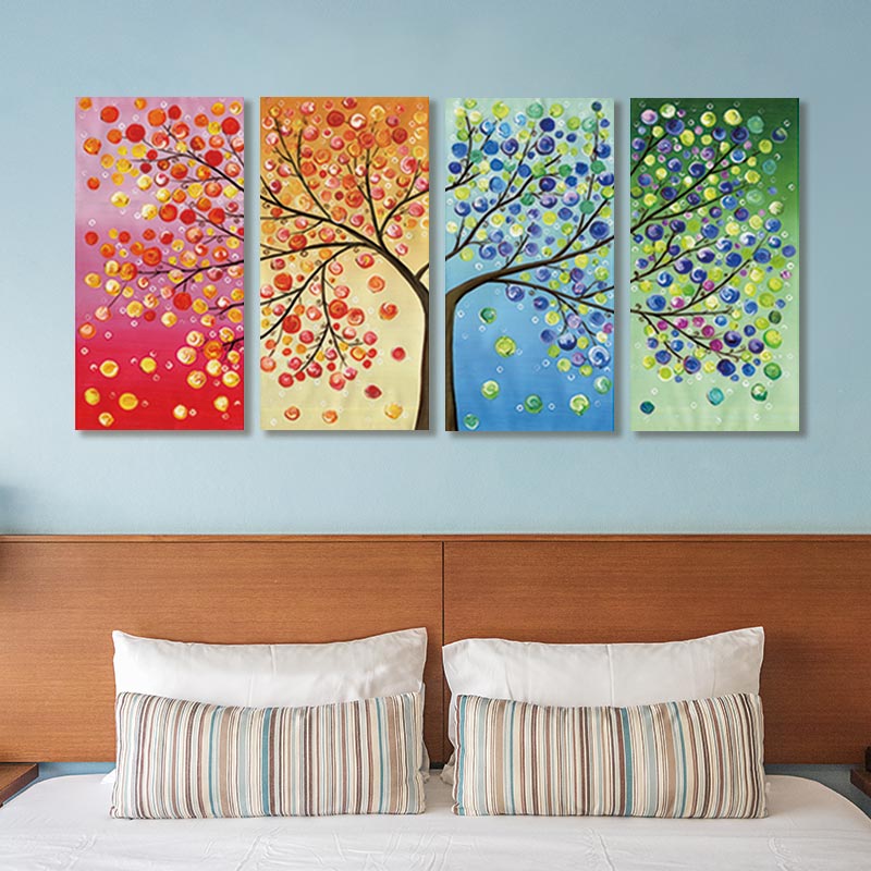 VitaVerde Wall Art | Tree of Life Canvas Depicting the Four Seasons in Vibrant Detail
