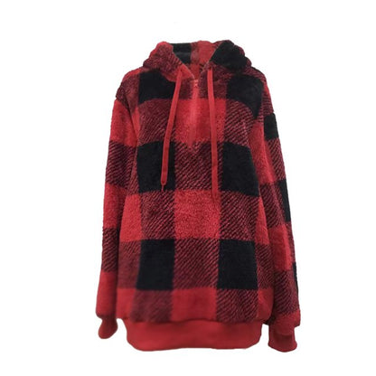 Lorelai | Women’s Cozy Knit Plaid Pullover Hoodie