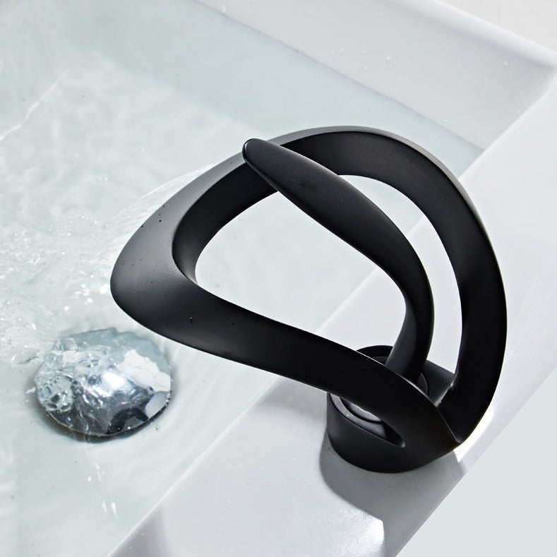 GoldenVeil Faucet | Brushed Gold Brilliance with a Serene Waterfall Flow