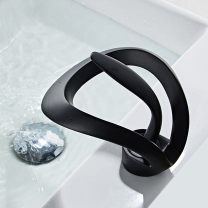 GoldenVeil Faucet | Brushed Gold Brilliance with a Serene Waterfall Flow