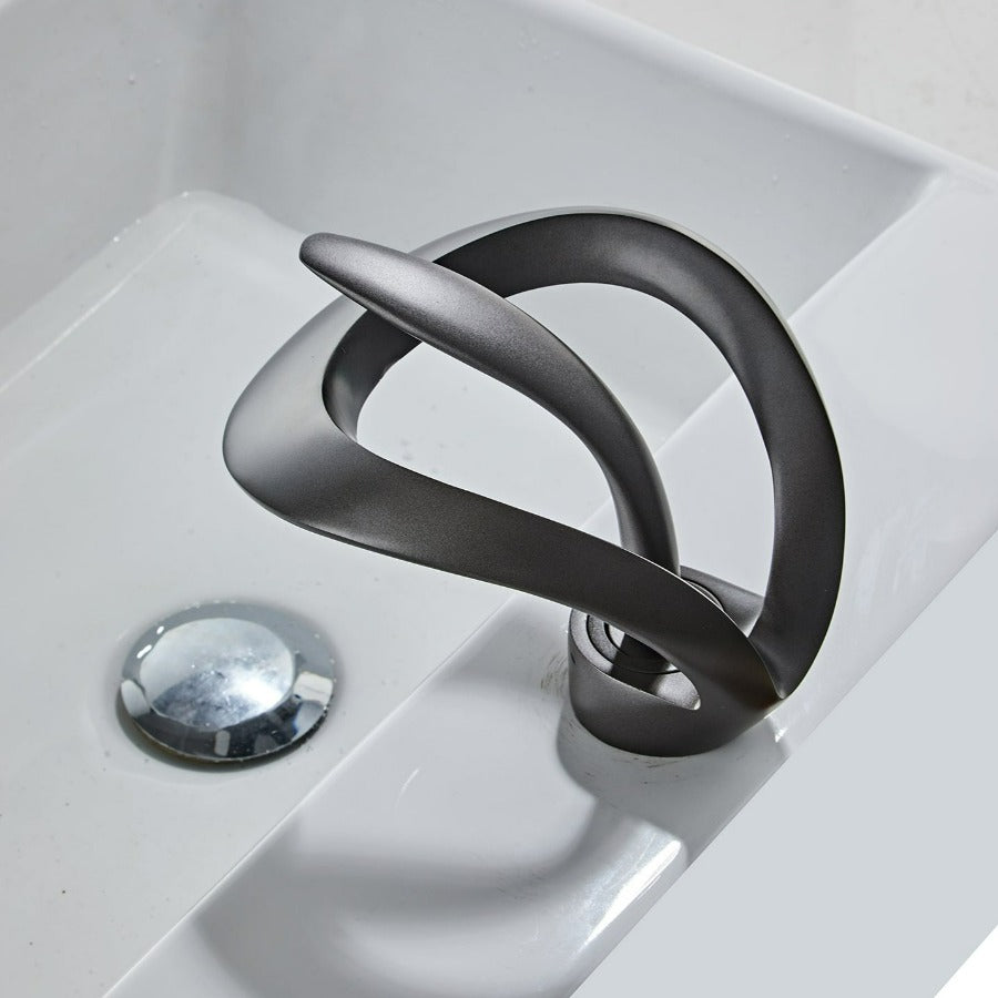 GoldenVeil Faucet | Brushed Gold Brilliance with a Serene Waterfall Flow