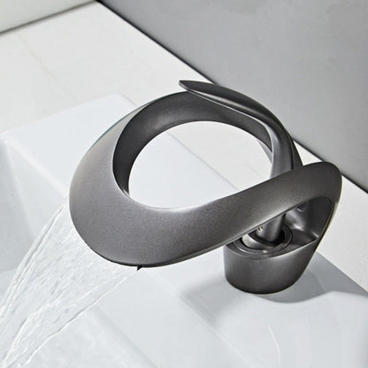 GoldenVeil Faucet | Brushed Gold Brilliance with a Serene Waterfall Flow