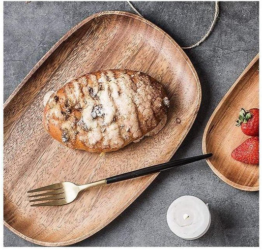 Rustic Royal Acacia Tray | Wooden Serving Platter for Home Use