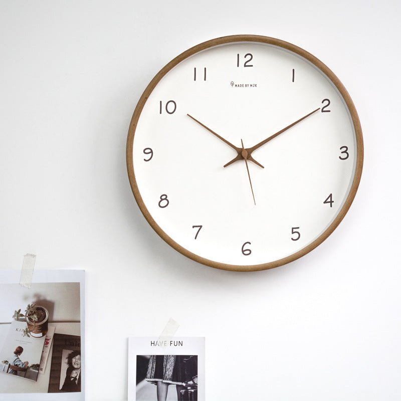 Solid Wooden Wall Style | HavenTime Silent Quartz Clock
