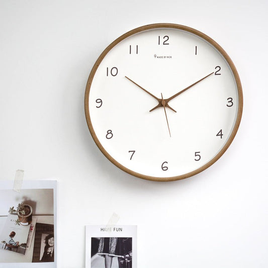 Solid Wooden Wall Style | HavenTime Silent Quartz Clock