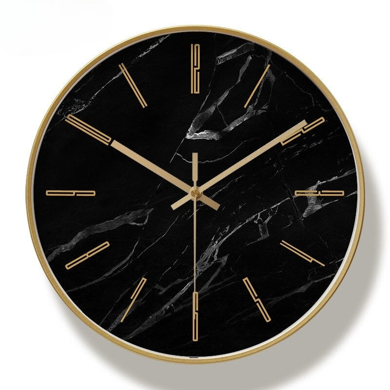 Elegant Marble Accent | StellarStone Silent Wall Clock