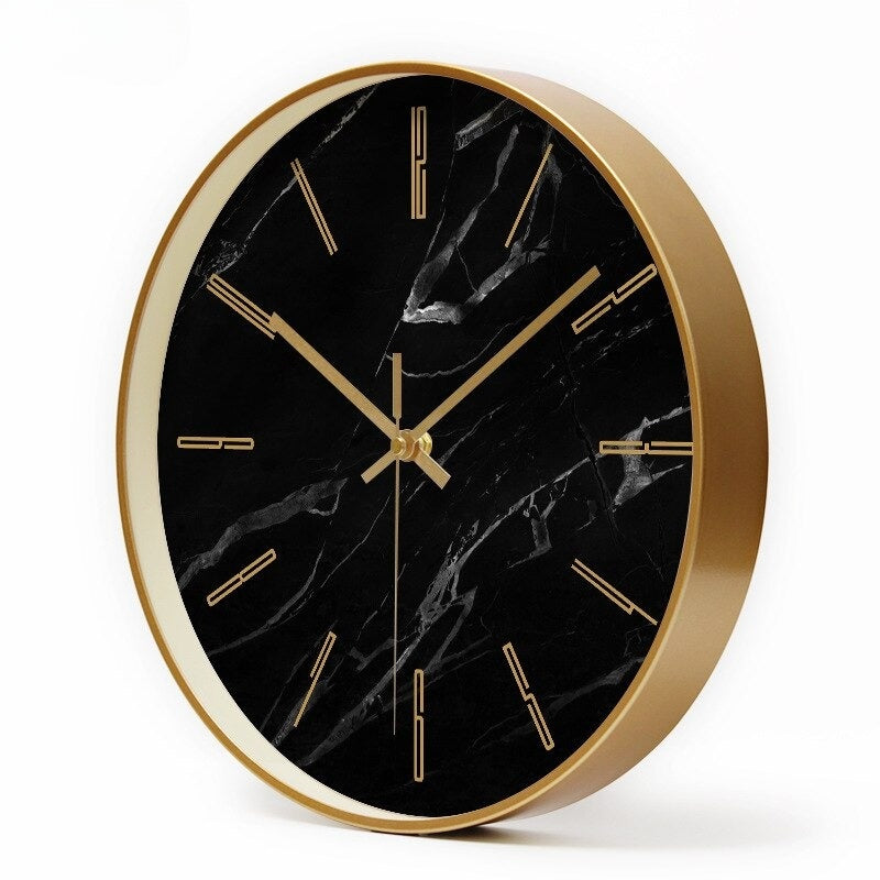 Elegant Marble Accent | StellarStone Silent Wall Clock