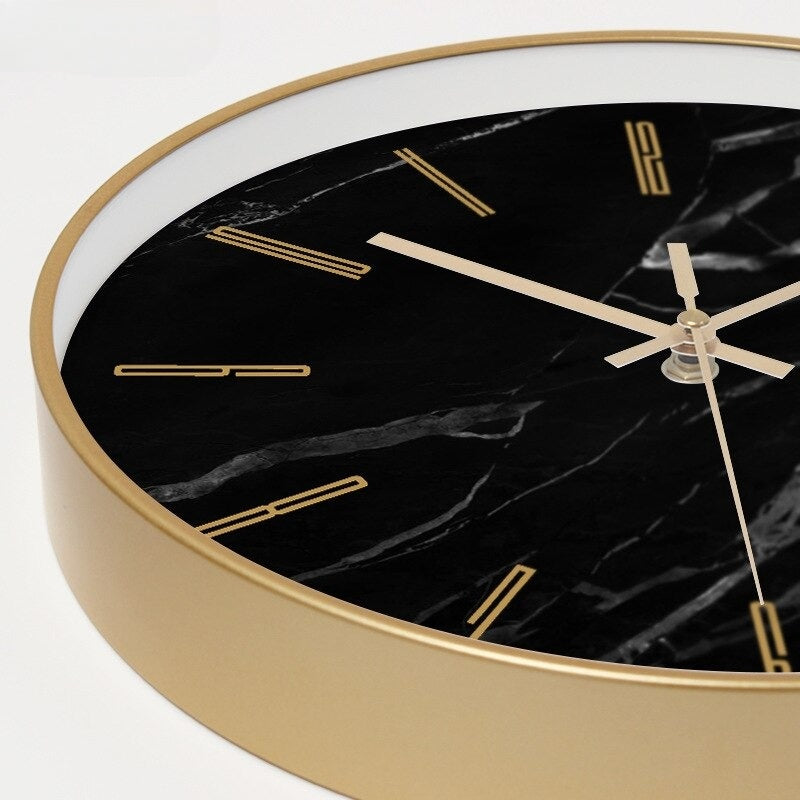 Elegant Marble Accent | StellarStone Silent Wall Clock