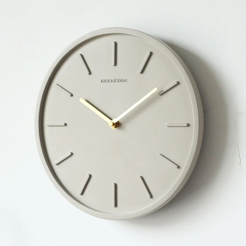 NordStone Pendulum Clock | Minimalist Cement & Metal Harmony