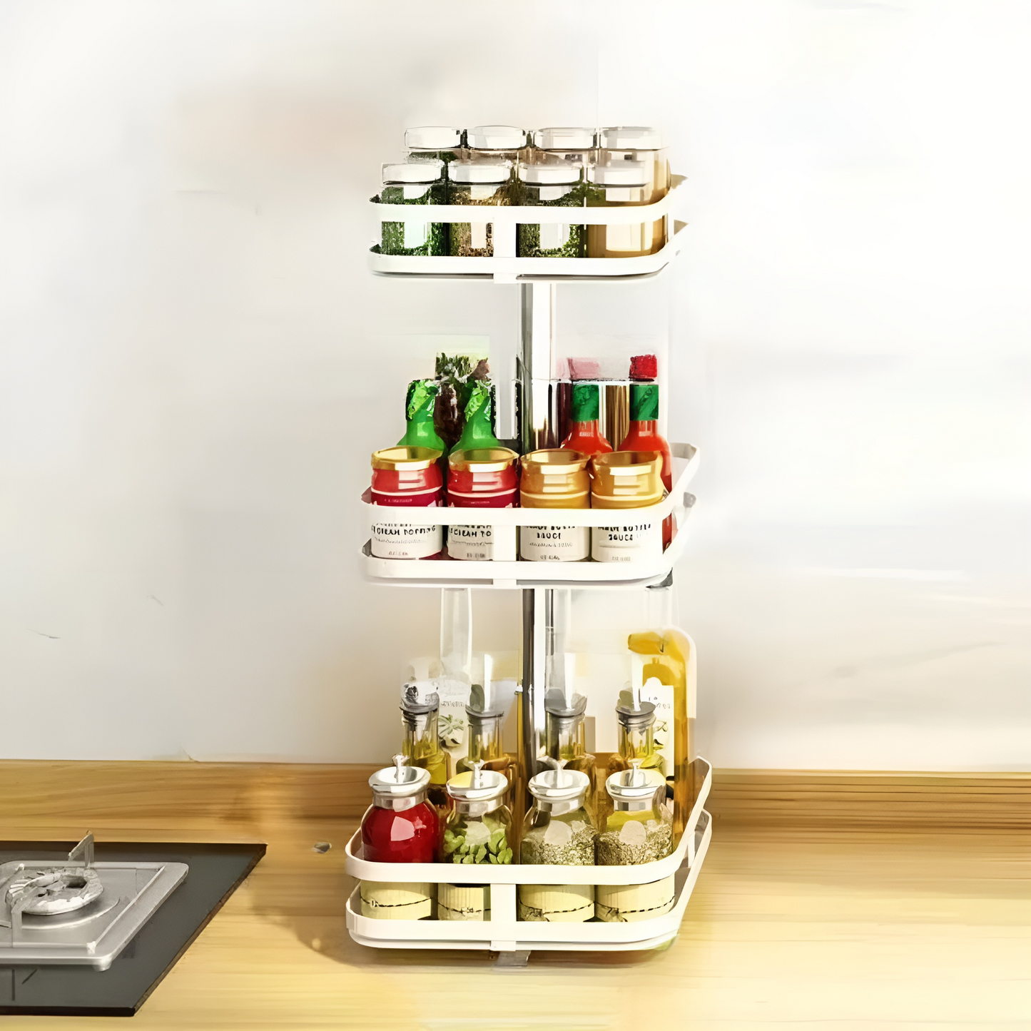 SpinStow Ingot Rack | 360° Rotating Organizer for Smart Cabinet Storage
