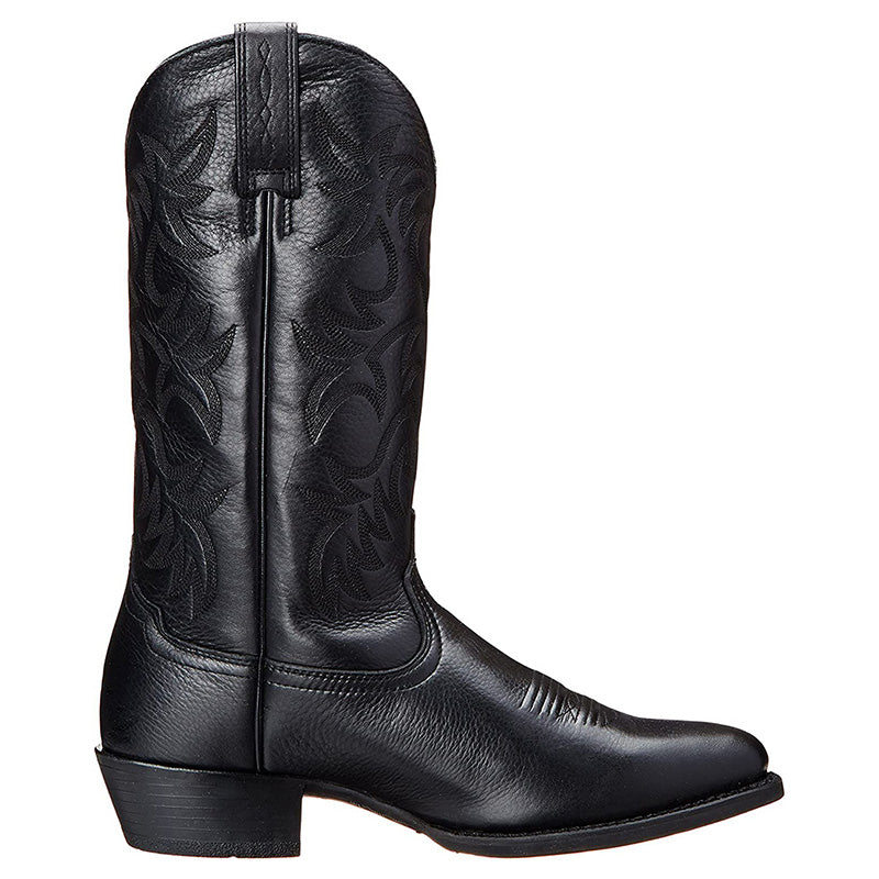 Rhett | Men’s Leather Cowboy Boots with Embroidered Shaft