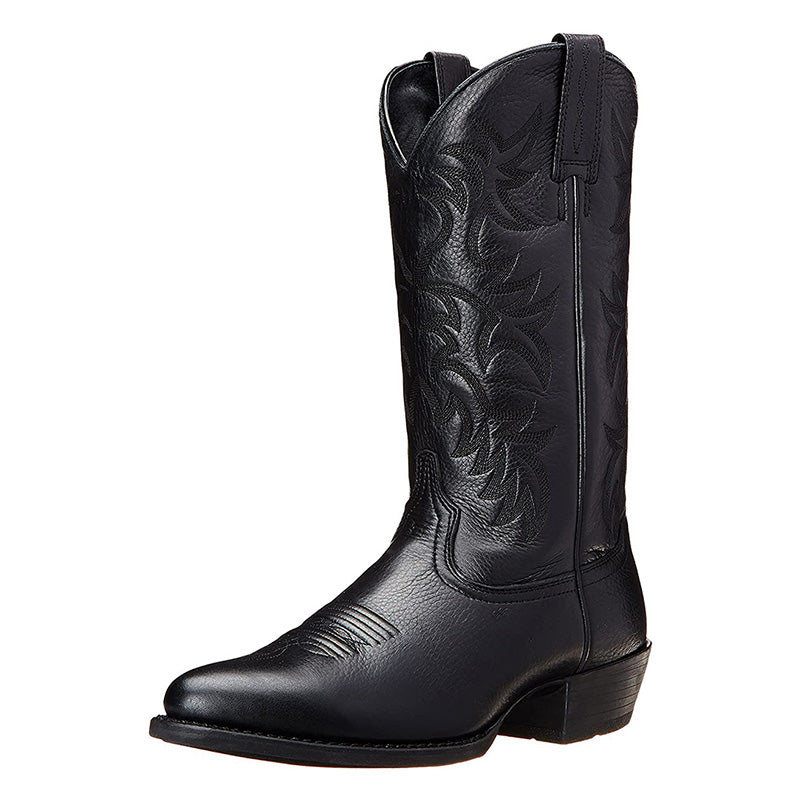 Rhett | Men’s Leather Cowboy Boots with Embroidered Shaft