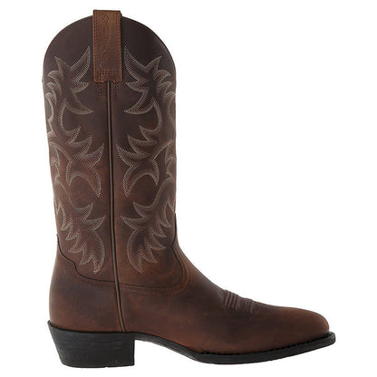 Rhett | Men’s Leather Cowboy Boots with Embroidered Shaft
