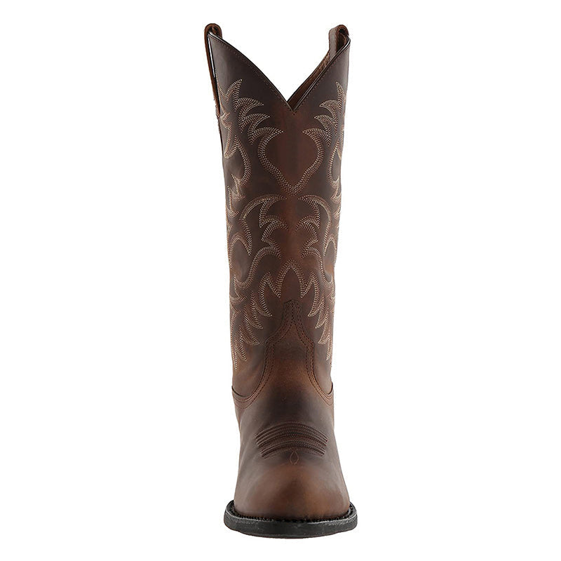 Rhett | Men’s Leather Cowboy Boots with Embroidered Shaft