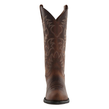 Rhett | Men’s Leather Cowboy Boots with Embroidered Shaft