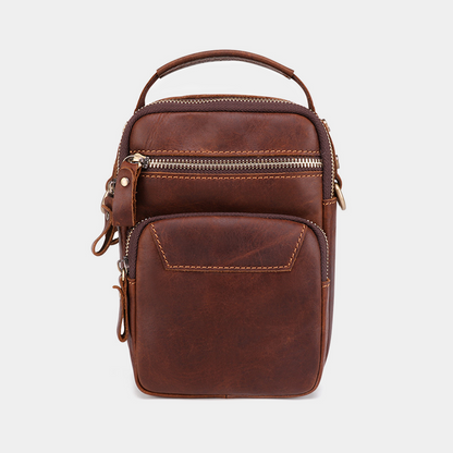 Estro | Men's Leather Crossbody Bag - Durable Stylish Travel Purse in Black-1