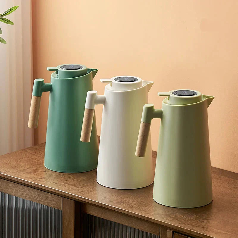 Artisan Glass Thermo Jug | Digital Temp & Wood Grip