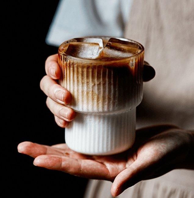Ribbed Glassware Mug | Stylish Cup for Iced Coffee & Tea
