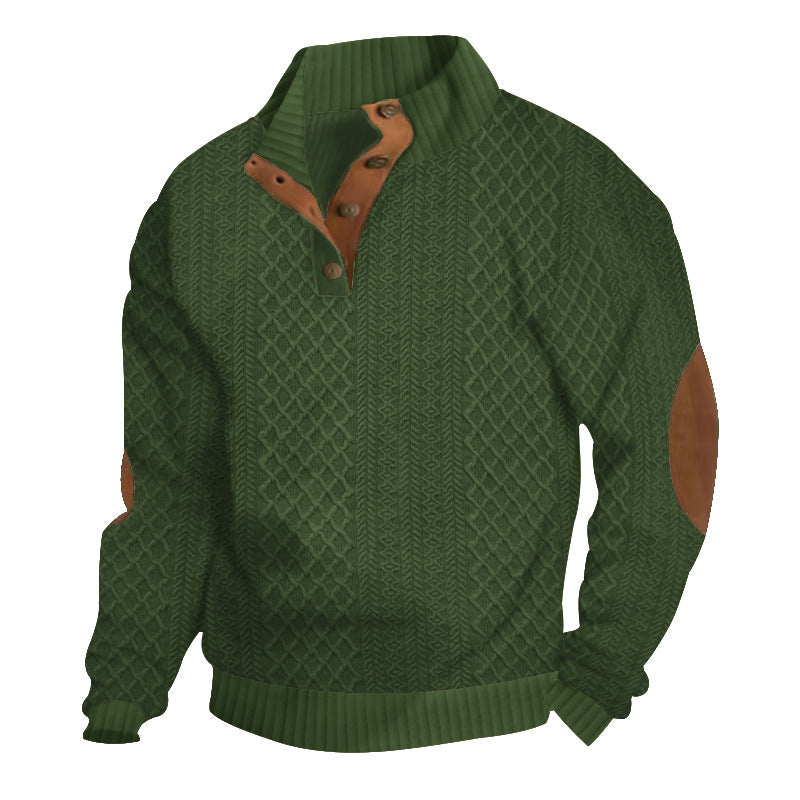 Trent | Men’s Button-Up Cable Knit Wool Sweater