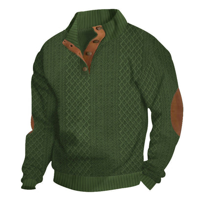 Trent | Men’s Button-Up Cable Knit Wool Sweater
