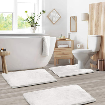 3-Piece Velvet Bath Mat Set | Non-Slip & Fast-Dry Comfort