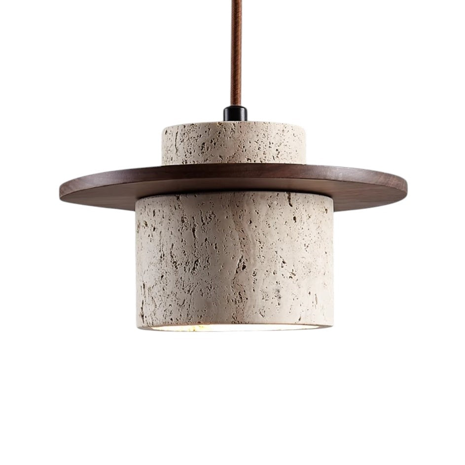 Elysian Stone Pendant | Handcrafted Travertine Light