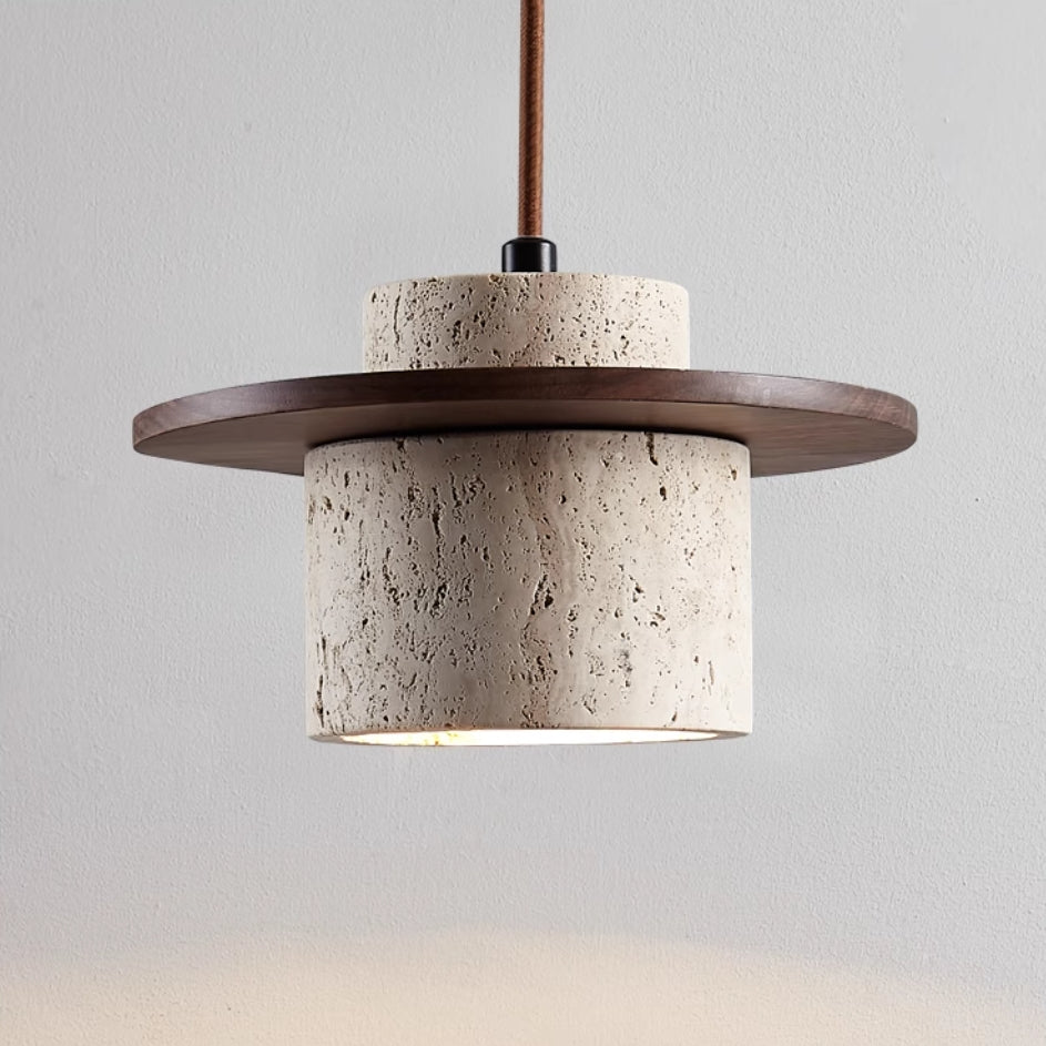 Elysian Stone Pendant | Handcrafted Travertine Light
