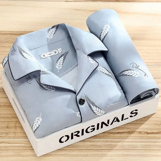 CloudStitch Pajama Set for Men | Classic Button-Up Comfort in Soft, Breathable Fabric