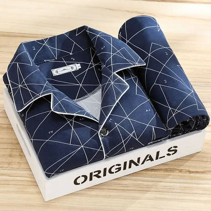 CloudStitch Pajama Set for Men | Classic Button-Up Comfort in Soft, Breathable Fabric